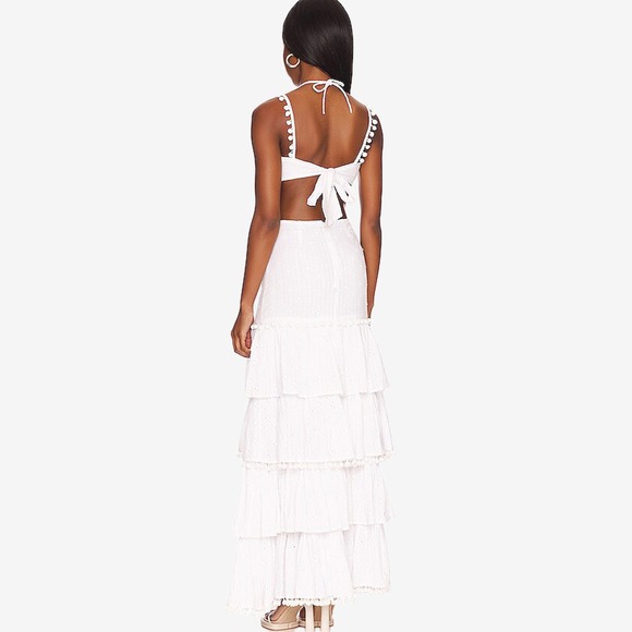 Majorelle Shauna Maxi Dress Size XXS White Cotton Eyelet Boho Romantic Bridal - Picture 2 of 6